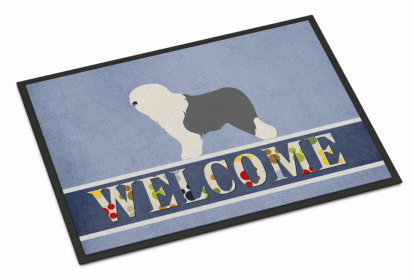 Dog Breed Themed Welcome Indoor or Outdoor Mat (Color: Old English Sheepdog - Bobtail, size: 36 x 24)