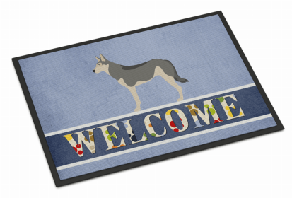 Dog Breed Themed Welcome Indoor or Outdoor Mat (Color: Saarloos Wolfdog, size: 36 x 24)
