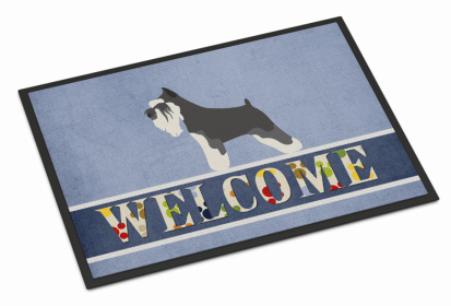Dog Breed Themed Welcome Indoor or Outdoor Mat (Color: Schnauzer - Miniature, size: 36 x 24)