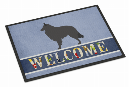 Dog Breed Themed Welcome Indoor or Outdoor Mat (Color: Belgian Sheepdog, size: 36 x 24)