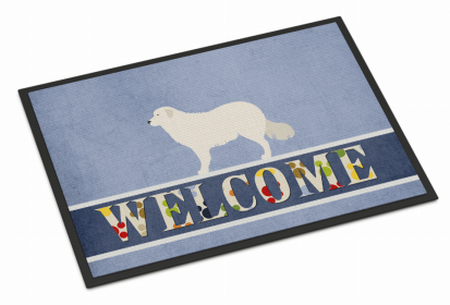 Dog Breed Themed Welcome Indoor or Outdoor Mat (Color: Kuvasz, size: 36 x 24)