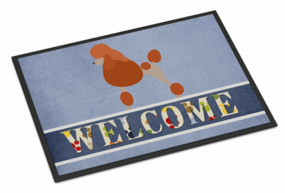 Dog Breed Themed Welcome Indoor or Outdoor Mat (Color: Poodle - Royal, size: 36 x 24)