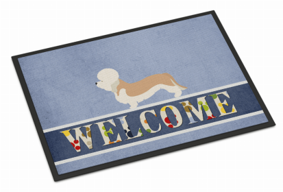 Dog Breed Themed Welcome Indoor or Outdoor Mat (Color: Dandie Dinmont Terrier, size: 36 x 24)