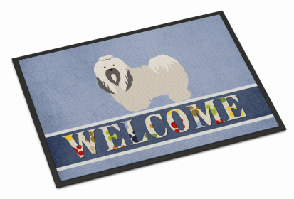 Dog Breed Themed Welcome Indoor or Outdoor Mat (Color: Lhasa Apso, size: 36 x 24)