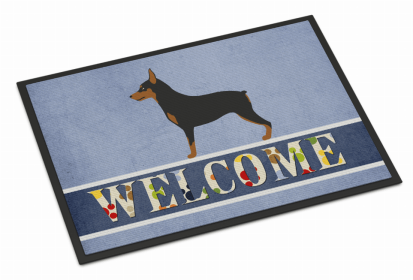 Dog Breed Themed Welcome Indoor or Outdoor Mat (Color: Miniature Pinscher, size: 36 x 24)