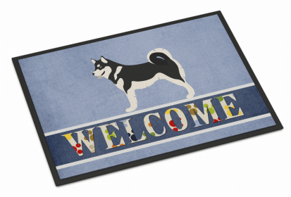 Dog Breed Themed Welcome Indoor or Outdoor Mat (Color: Alaskan Malamute, size: 36 x 24)