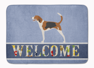 Dog Breed Themed Welcome Machine Washable Memory Foam Mat (Color: American Foxhound, size: 27 x 19)