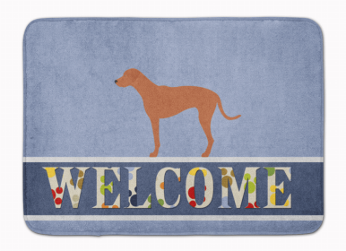 Dog Breed Themed Welcome Machine Washable Memory Foam Mat (Color: Rhodesian Ridgeback, size: 27 x 19)