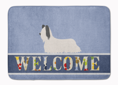 Dog Breed Themed Welcome Machine Washable Memory Foam Mat (Color: Skye Terrier, size: 27 x 19)