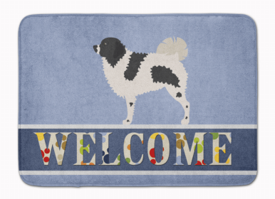 Dog Breed Themed Welcome Machine Washable Memory Foam Mat (Color: Wetterhoun Frisian Water Dog, size: 27 x 19)
