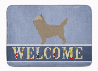 Dog Breed Themed Welcome Machine Washable Memory Foam Mat (Color: Cairn Terrier, size: 27 x 19)