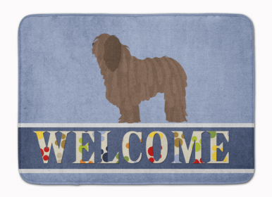 Dog Breed Themed Welcome Machine Washable Memory Foam Mat (Color: Bergamasco Shepherd, size: 27 x 19)