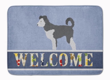 Dog Breed Themed Welcome Machine Washable Memory Foam Mat (Color: Pumi, size: 27 x 19)