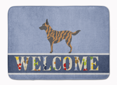Dog Breed Themed Welcome Machine Washable Memory Foam Mat (Color: Dutch Shepherd, size: 27 x 19)