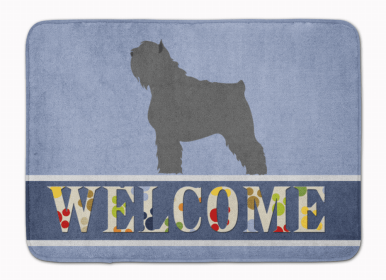 Dog Breed Themed Welcome Machine Washable Memory Foam Mat (Color: Bouvier des Flandres, size: 27 x 19)
