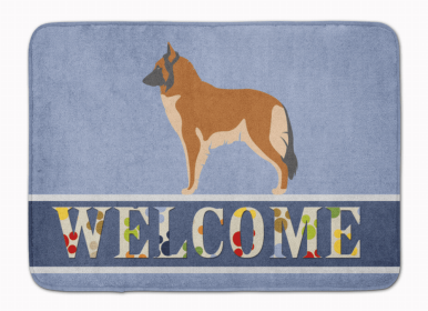 Dog Breed Themed Welcome Machine Washable Memory Foam Mat (Color: Belgian Tervuren, size: 27 x 19)