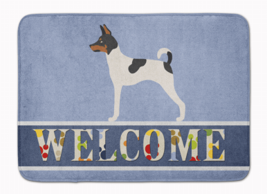 Dog Breed Themed Welcome Machine Washable Memory Foam Mat (Color: American Toy Fox Terrier, size: 27 x 19)
