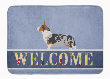 Dog Breed Themed Welcome Machine Washable Memory Foam Mat (Color: Corgi - Cardigan, size: 27 x 19)