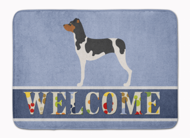 Dog Breed Themed Welcome Machine Washable Memory Foam Mat (Color: Brazilian Terrier, size: 27 x 19)