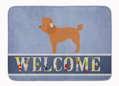 Dog Breed Themed Welcome Machine Washable Memory Foam Mat (Color: Poodle - Toy, size: 27 x 19)