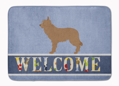 Dog Breed Themed Welcome Machine Washable Memory Foam Mat (Color: Berger Picard, size: 27 x 19)