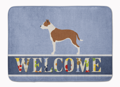 Dog Breed Themed Welcome Machine Washable Memory Foam Mat (Color: Pit Bull Terrier, size: 27 x 19)