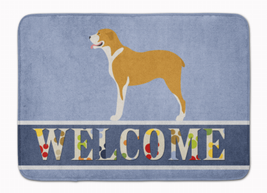Dog Breed Themed Welcome Machine Washable Memory Foam Mat (Color: Mastiff - Belgium, size: 27 x 19)