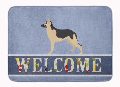 Dog Breed Themed Welcome Machine Washable Memory Foam Mat (Color: German Shepherd, size: 27 x 19)