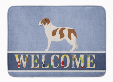 Dog Breed Themed Welcome Machine Washable Memory Foam Mat (Color: Aidi Atlas Mountain Dog, size: 27 x 19)