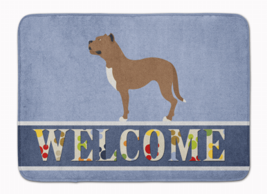 Dog Breed Themed Welcome Machine Washable Memory Foam Mat (Color: Perro de Presa Canario, size: 27 x 19)