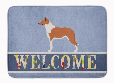 Dog Breed Themed Welcome Machine Washable Memory Foam Mat (Color: Collie, size: 27 x 19)