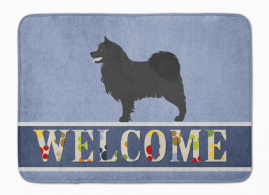Dog Breed Themed Welcome Machine Washable Memory Foam Mat (Color: Swedish Lapphund, size: 27 x 19)