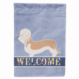 Welcome Flag/Dog Breed Flag Canvas (Color: Dandie Dinmont Terrier, size: 28 x 40)