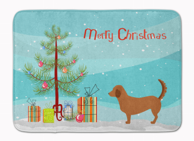 Merry Christmas Tree Dog Machine Washable Memory Foam Mat (size: 27 x 19)