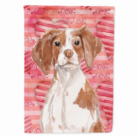 Love/Dog Breed Themed Flag Canvas (Color: Brittany, size: 28 x 40)
