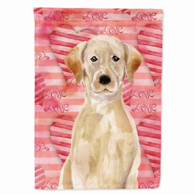 Love/Dog Breed Themed Flag Canvas (Color: Labrador Retriever - Yellow, size: 28 x 40)