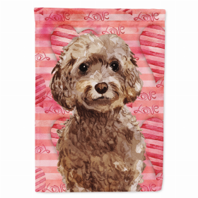 Love/Dog Breed Themed Flag Canvas (Color: Cockapoo - Brown, size: 28 x 40)
