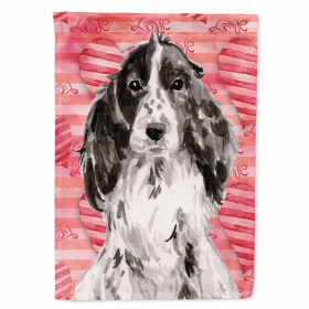 Love/Dog Breed Themed Flag Canvas (Color: Cocker Spaniel - Black Parti, size: 28 x 40)