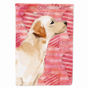 Love/Dog Breed Themed Flag Canvas (Color: Labrador Retriever - Yellow #2, size: 28 x 40)