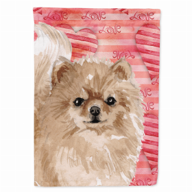 Love/Dog Breed Themed Flag Canvas (Color: Pomeranian, size: 28 x 40)