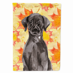 Dog Breed/Fall Themed Flag Canvas House Size (Color: Labrador Retriever - Black, size: 28 x 40)