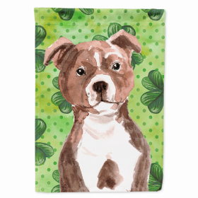 St. Patrick's/Dog Breed Themed Flag Canvas (Color: Staffordshire Bull Terrier - Red, size: 28 x 40)