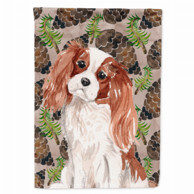 Cones/Dog Breed Themed Flag Canvas House Size (Color: Cavalier King Charles Spaniel - Blenheim, size: 28 x 40)