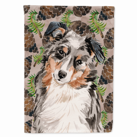 Cones/Dog Breed Themed Flag Canvas House Size (Color: Australian Shepherd, size: 28 x 40)