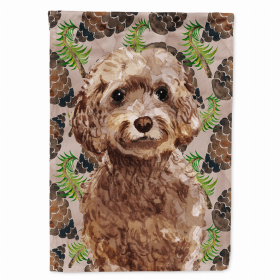 Cones/Dog Breed Themed Flag Canvas House Size (Color: Cockapoo - Brown, size: 28 x 40)