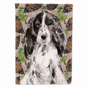 Cones/Dog Breed Themed Flag Canvas House Size (Color: Cocker Spaniel - Black Parti, size: 28 x 40)