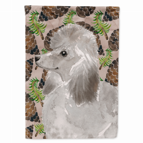 Cones/Dog Breed Themed Flag Canvas House Size (Color: Poodle - Grey, size: 28 x 40)