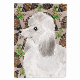 Cones/Dog Breed Themed Flag Canvas House Size (Color: Poodle - White, size: 28 x 40)