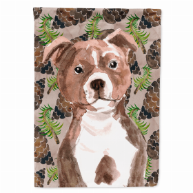 Cones/Dog Breed Themed Flag Canvas House Size (Color: Staffordshire Bull Terrier - Red, size: 28 x 40)
