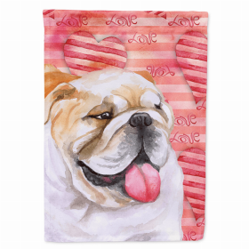 Love/Dog Breed Themed Flag Canvas (Color: English Bulldog, size: 28 x 40)
